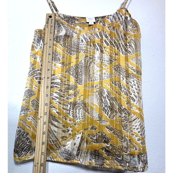 Roan Ryan Silky Lined Spaghetti Tank Top Artsy Geometric Statement Y2K Small - Picture 5 of 6